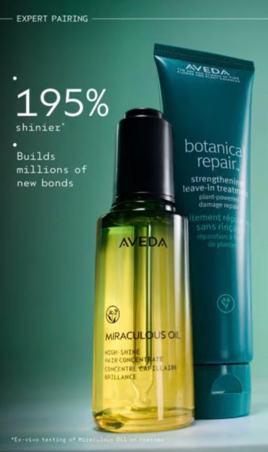 Aveda Miraculous oil and Botanical Repair Leave In Treatment Bundle