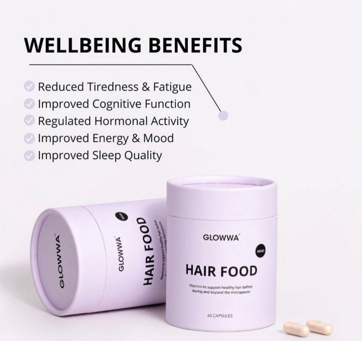 Glowwa Hair Food | Meno 3 Month Supply