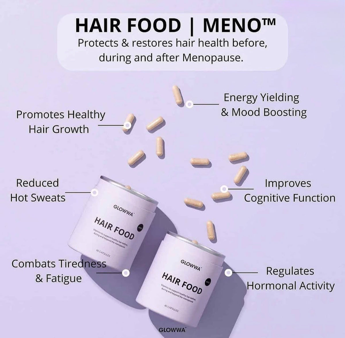 Glowwa Hair Food | Meno 3 Month Supply